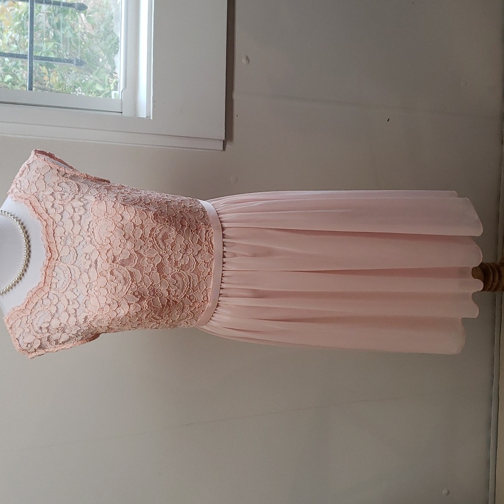 NWOT David's Bridal lace pink dress size 6